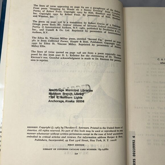 Kennedy by Theodore C. Sorensen 1965 First Edition Hardcover Dust jacket ExLib - Picture 10 of 14